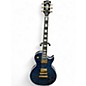 Used 2016 Gibson Les Paul Custom 5A Quilt Top Trans Blue Solid Body Electric Guitar thumbnail