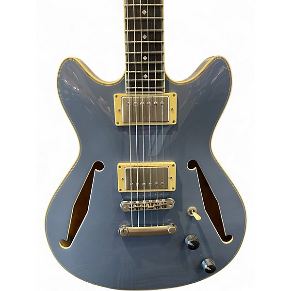 Used D'Angelico Excel Mini DC Tour Slate Blue Hollow Body Electric Guitar