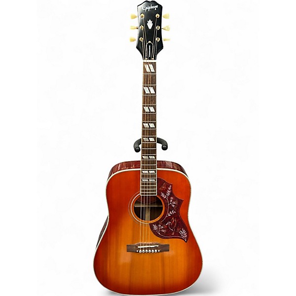 Used Epiphone Inspired by hummingbird Cherry Sunburst Acoustic Electric Guitar