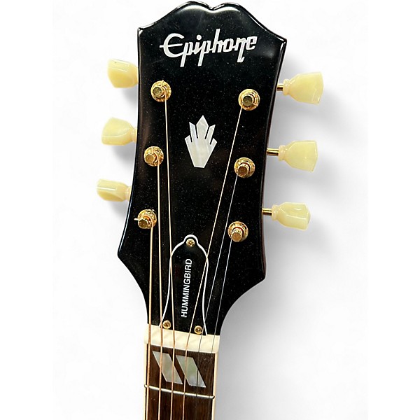 Used Epiphone Inspired by hummingbird Cherry Sunburst Acoustic Electric Guitar