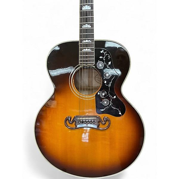 Vintage 1990 Gibson J200 3 Tone Sunburst Acoustic Guitar