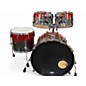 Used SONOR 4 Piece SQ2 Medium Beech Red and Grey Sparkle Drum Kit