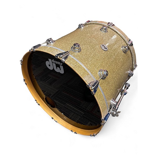 Used DW 22in COLLECTOR'S BASS DRUM GOLD GLASS Drum