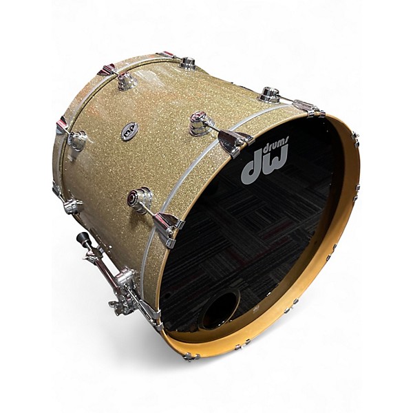 Used DW 22in COLLECTOR'S BASS DRUM GOLD GLASS Drum