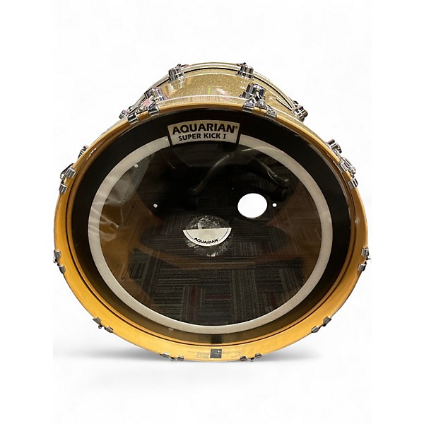 Used DW 22in COLLECTOR'S BASS DRUM GOLD GLASS Drum