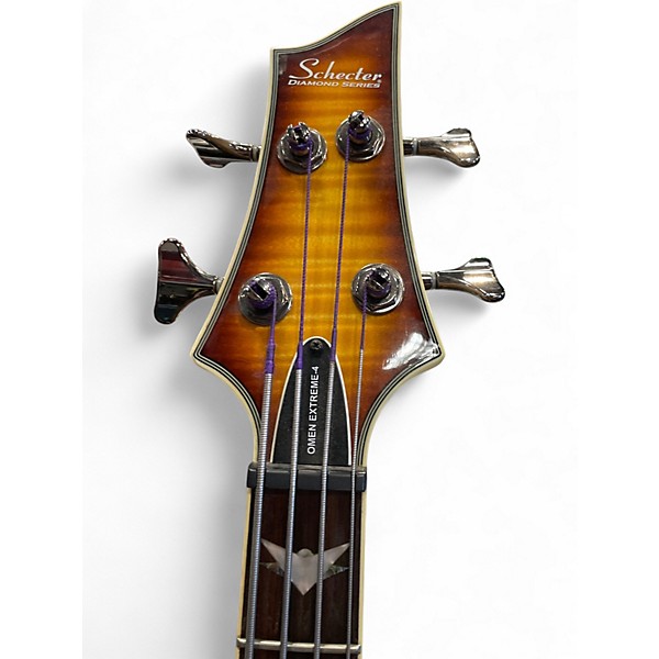 Used Schecter Guitar Research Omen Extreme 4 String Vintage Sunburst Electric Bass Guitar