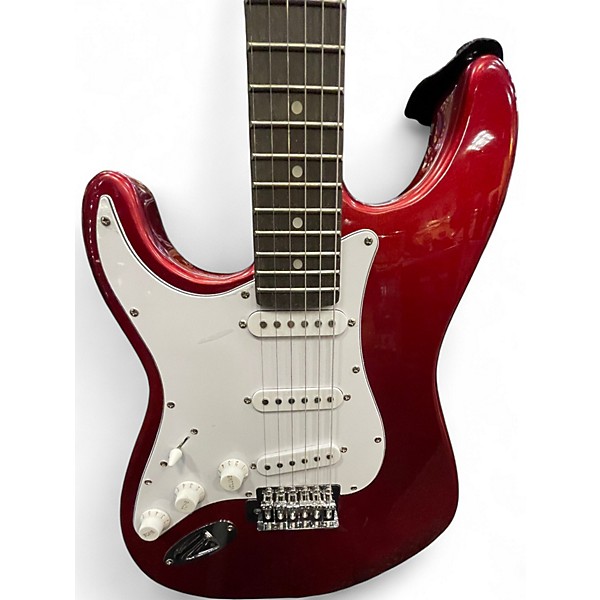 Used Dlaso STRAT COPY (LEFTY) Candy Apple Red Solid Body Electric Guitar