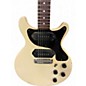 Vintage 1970s Unbranded Double Cut Electric Guitar Olympic White Solid Body Electric Guitar