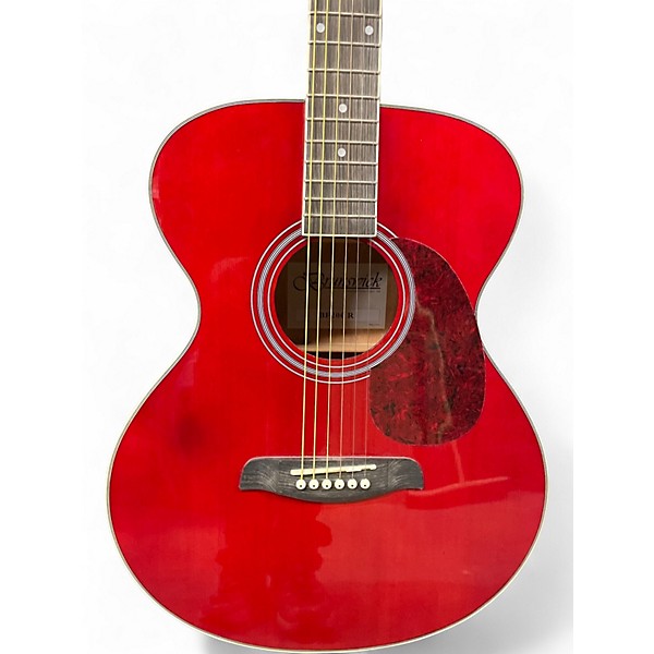 Used Brunswick bf200r Red Acoustic Guitar