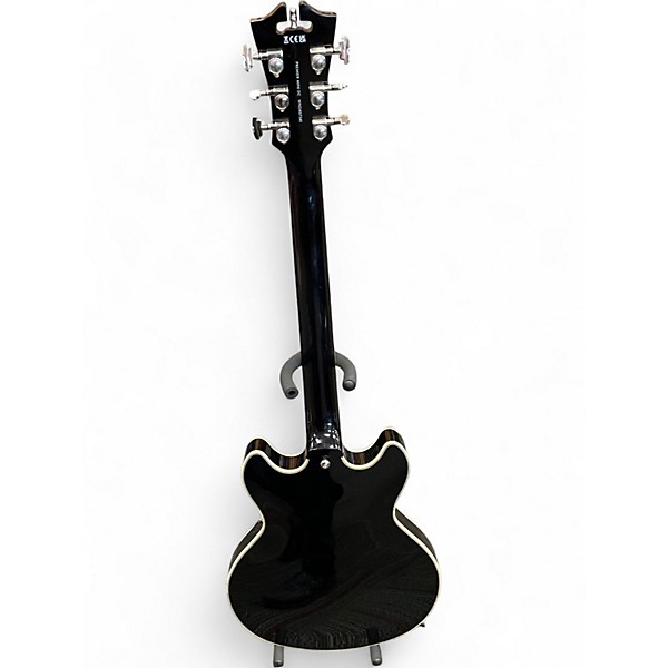 Used D'Angelico Premier Series Mini DC Black Hollow Body Electric Guitar