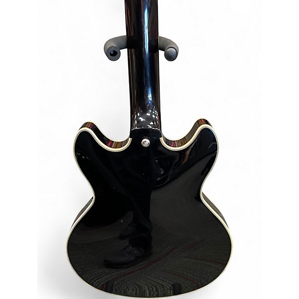 Used D'Angelico Premier Series Mini DC Black Hollow Body Electric Guitar