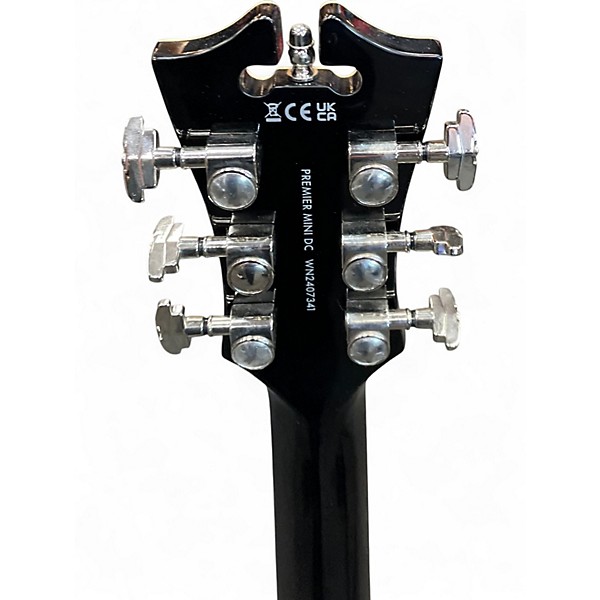 Used D'Angelico Premier Series Mini DC Black Hollow Body Electric Guitar