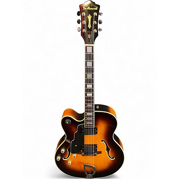 Used De Armond X-155 Sunburst Hollow Body Electric Guitar