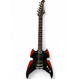 Used Silvertone PSAP1 Black and red Solid Body Electric Guitar
