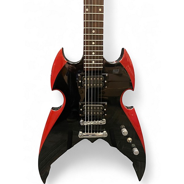 Used Silvertone PSAP1 Black and red Solid Body Electric Guitar