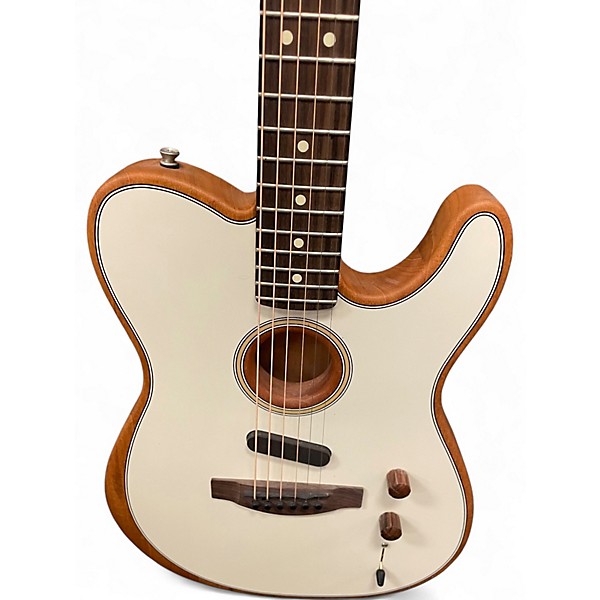 Used 2022 Fender Acoustasonic Player Telecaster Arctic White Acoustic Electric Guitar