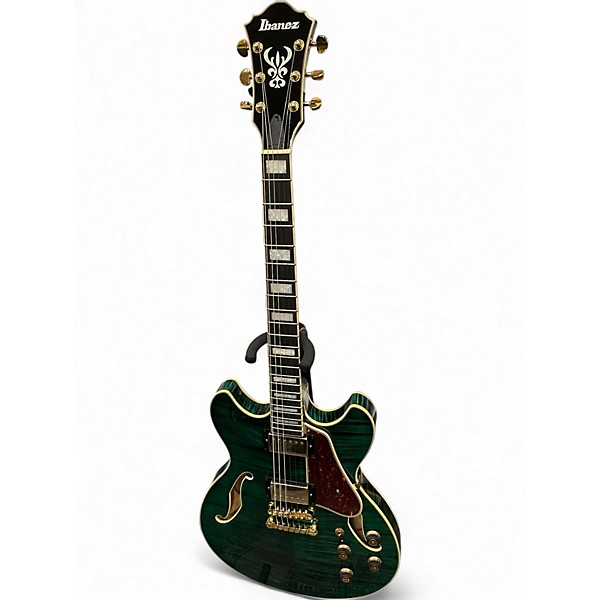 Used Ibanez AS93FM Artcore Expressionist Transparent Moss green Hollow Body Electric Guitar