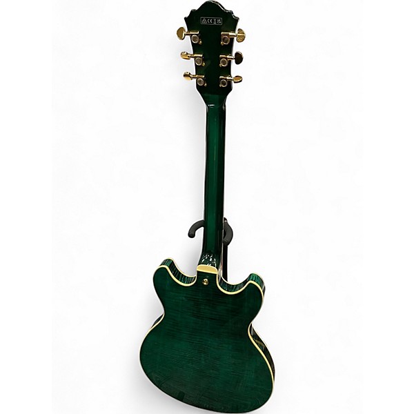 Used Ibanez AS93FM Artcore Expressionist Transparent Moss green Hollow Body Electric Guitar