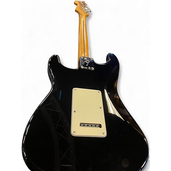 Used Fender Player Stratocaster Black and White Solid Body Electric Guitar