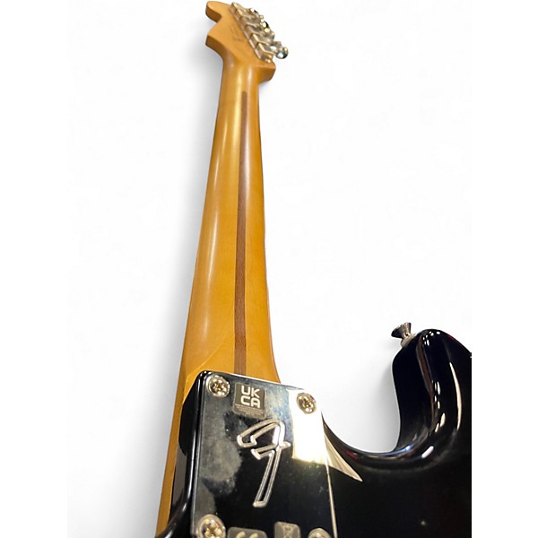 Used Fender Player Stratocaster Black and White Solid Body Electric Guitar