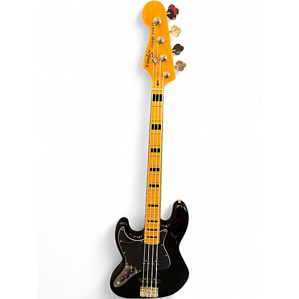 Used Squier Classic Vibe 70s Jazz Bass Left Handed Black Electric Bass Guitar