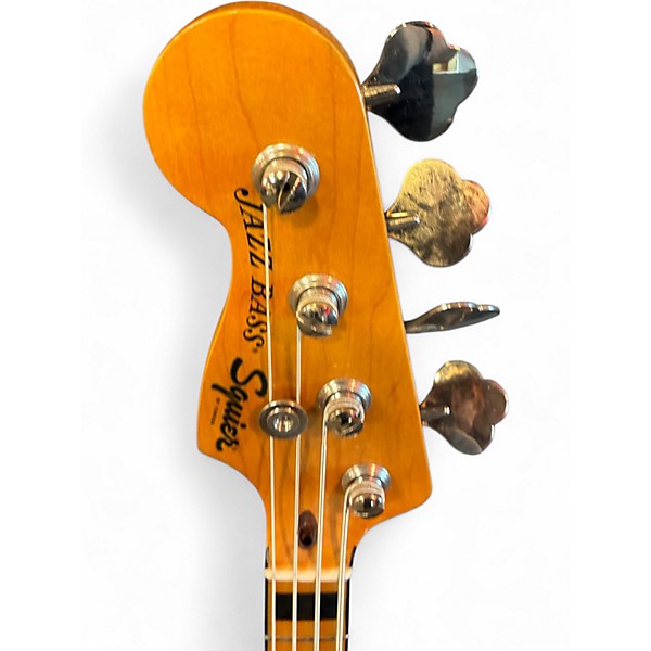 Used Squier Classic Vibe 70s Jazz Bass Left Handed Black Electric Bass Guitar