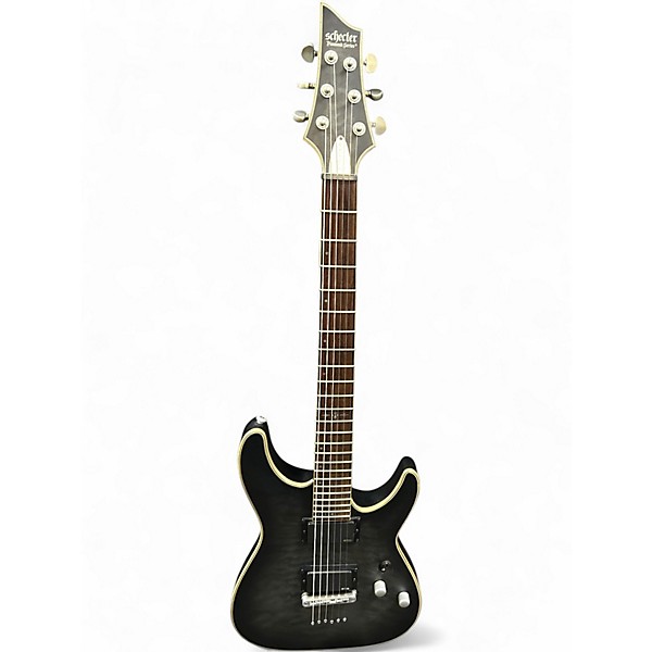 Used Schecter Guitar Research C1 Platinum Trans Black Solid Body Electric Guitar