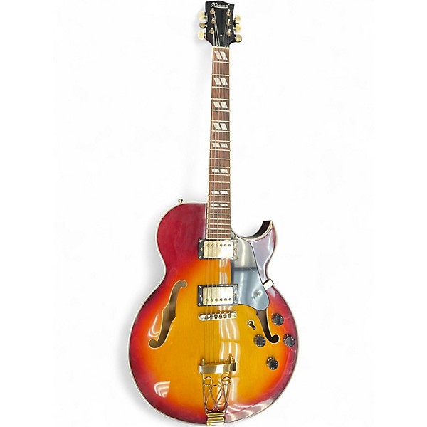 Used Ktone F-Hole 2 Tone Sunburst Hollow Body Electric Guitar