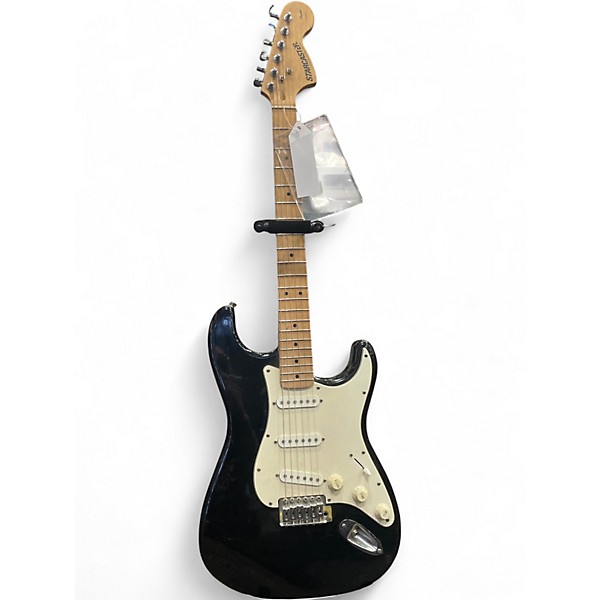 Used Starcaster by Fender Stratocaster Black Solid Body Electric Guitar