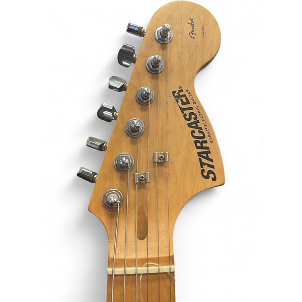 Used Starcaster by Fender Stratocaster Black Solid Body Electric Guitar