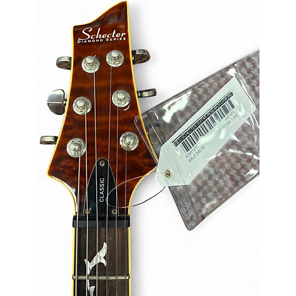 Used Schecter Guitar Research Diamond SERIES CLASSIC Trans Brown Solid Body Electric Guitar