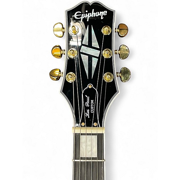 Used 2025 Epiphone Les Paul Custom Ebony Solid Body Electric Guitar