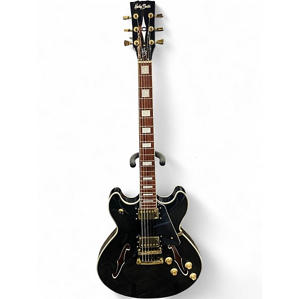 Used Harley Benton SEMI HOLLOW Black Hollow Body Electric Guitar