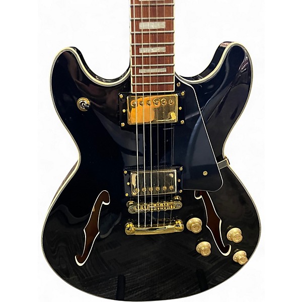 Used Harley Benton SEMI HOLLOW Black Hollow Body Electric Guitar