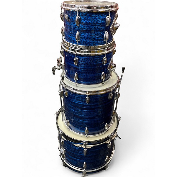 Vintage 1970s Slingerland 4 Piece Drum set Blue Pearl Agate Drum Kit