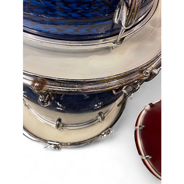 Vintage 1970s Slingerland 4 Piece Drum set Blue Pearl Agate Drum Kit