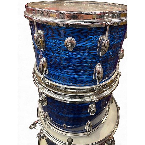 Vintage 1970s Slingerland 4 Piece Drum set Blue Pearl Agate Drum Kit