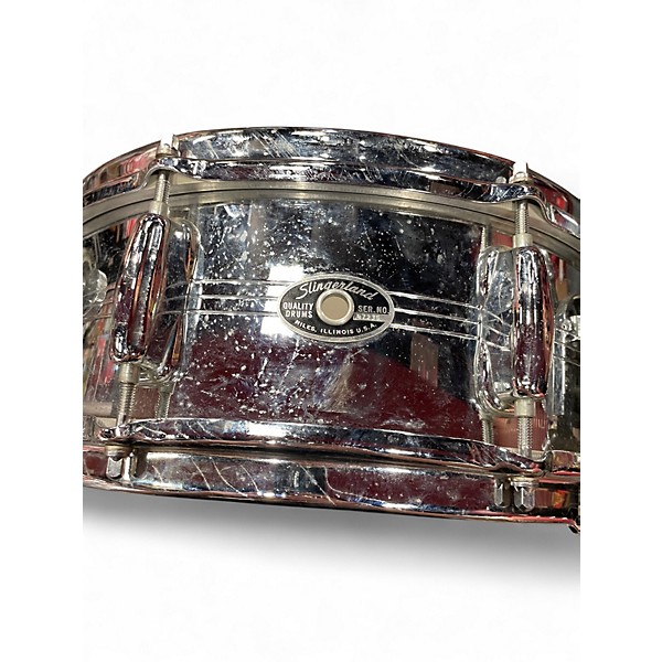 Vintage 1970s Slingerland 5.5X14 Gene Krupa Sound King Chrome Drum