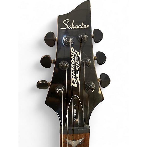 Used Schecter Guitar Research Spitfire 6 Black Solid Body Electric Guitar