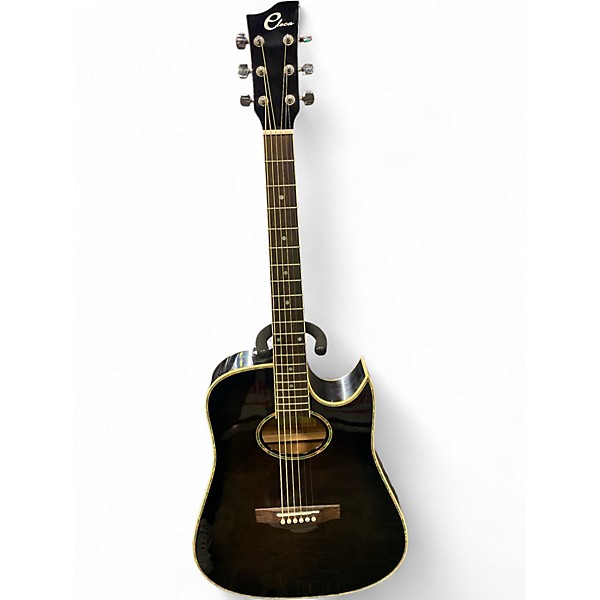 Used Eleca EAG12TSBK Trans Black Acoustic Electric Guitar