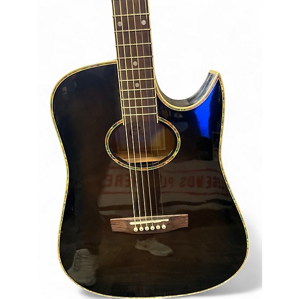 Used Eleca EAG12TSBK Trans Black Acoustic Electric Guitar