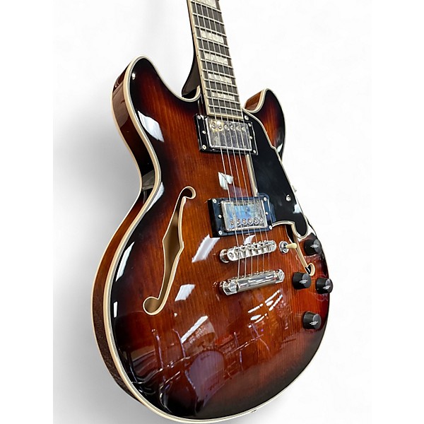 Used D'Angelico Premier Mini DC Brown Sunburst Hollow Body Electric Guitar