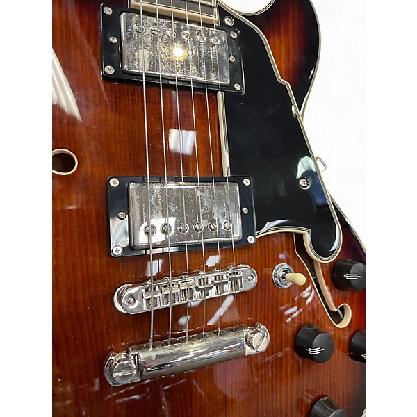 Used D'Angelico Premier Mini DC Brown Sunburst Hollow Body Electric Guitar