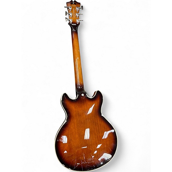 Used D'Angelico Premier Mini DC Brown Sunburst Hollow Body Electric Guitar