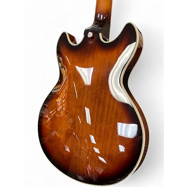 Used D'Angelico Premier Mini DC Brown Sunburst Hollow Body Electric Guitar