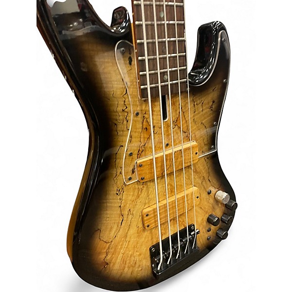 Used 2000s Bossa TUJB5 TIGER'S BURL 2 COLOR BURST GLOSS Electric Bass Guitar