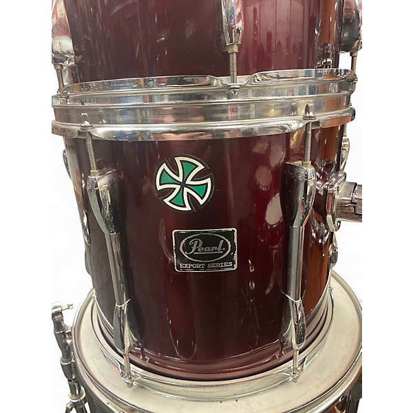Used Pearl 5 Piece Export Wine Red Drum Kit
