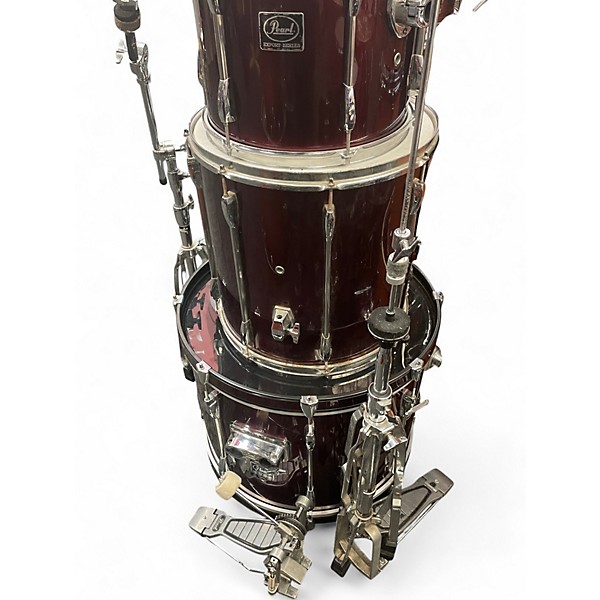 Used Pearl 5 Piece Export Wine Red Drum Kit