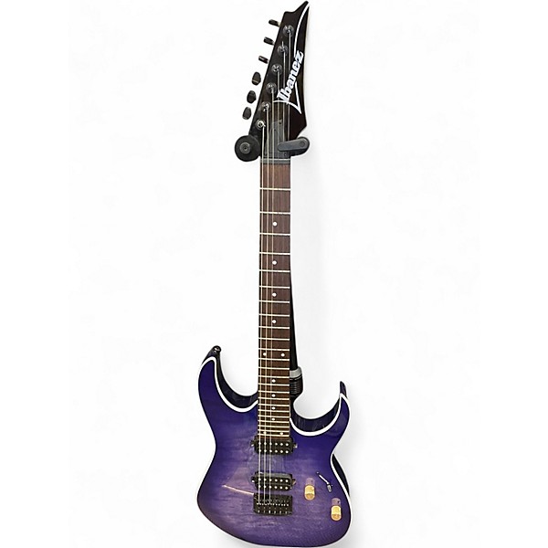 Used Ibanez RG421QMCBB Cerulean Blue Burst Solid Body Electric Guitar