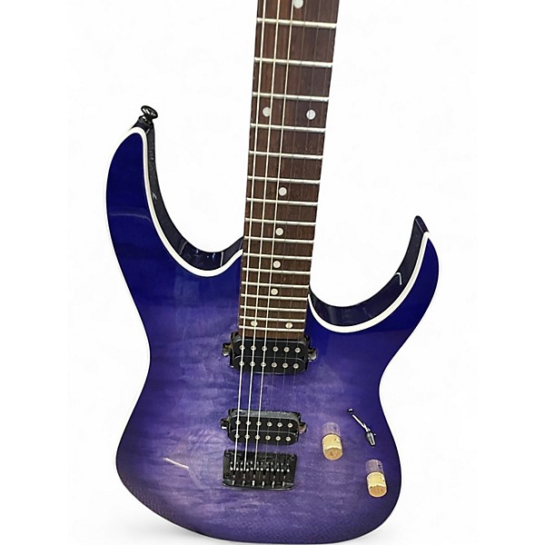 Used Ibanez RG421QMCBB Cerulean Blue Burst Solid Body Electric Guitar